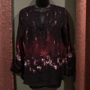 Vera Wang Watercolor Silky Tunic Top